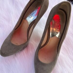 Michael Kors Women's Suede Gray Heels